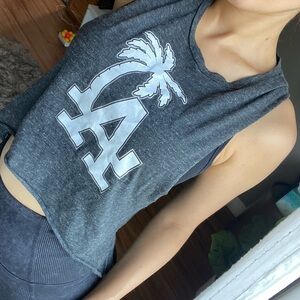 LA women tank top. Sport wear. Casual top